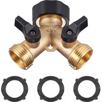 Doppelter Wasserhahn, Waschmaschinen-verteiler, Y-stück Anschluss Für Gartenschlauch, 2-wege Für 3/4-zoll-zuleitungen, Doppelauslauf Für Gartenwasserhahn, Adapter, 3 Dichtungsringe