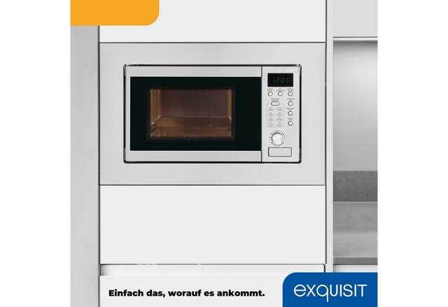 exquisit Einbau-Mikrowelle EMW 20.1 G, 20 l, Schonend Auftauen,schnell Aufwärmen, Grillen-einfach per Knopfdruck