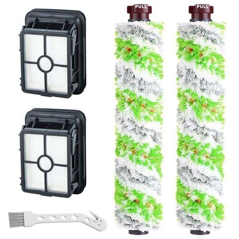 Ersatzset: 2 Rollenbürsten + 2 Filter Für Bissell Crosswave Serie 17132 Und 2225n – Ideal Für Haushalte Mit Haustieren Und Rauchern, Zubehör Für Bissell Crosswave Staubsauger