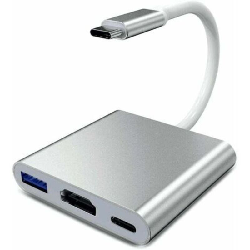 Usb-c Auf Hdmi Adapter, 4k Video Konverter Typ C Auf Hdmi, Usb-c Auf Hdmi Adapter Mit Usb 3.0 Anschluss/usb-c Ladeport, Hdmi Adapter Für Mac, Digitaler Av-multiport-adapter Usb C