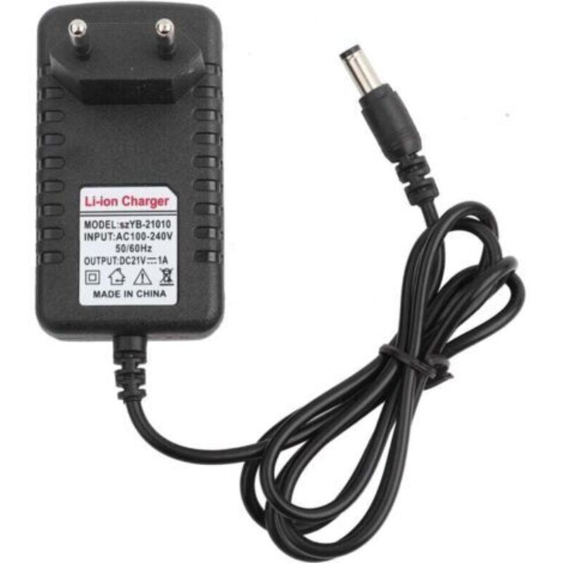 Ladegerät-adapter Für Li-ionen-akkus, 21 V, 1 A – Dicker Kupferkern – Anschluss 5,5 X 2,5 Mm – Eu-stecker – Überspannungsschutz