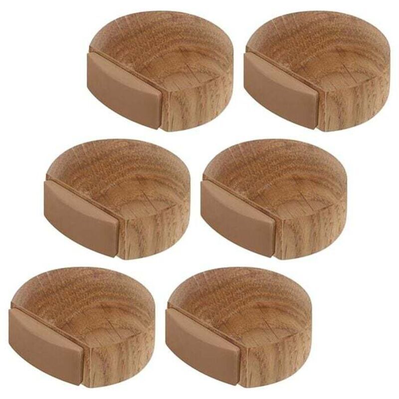 6 Stück Türstopper – Selbstklebende Holztürstopper Für Boden Und Parkett – Klebender Türanschlag – Türpuffer (natur Eiche)