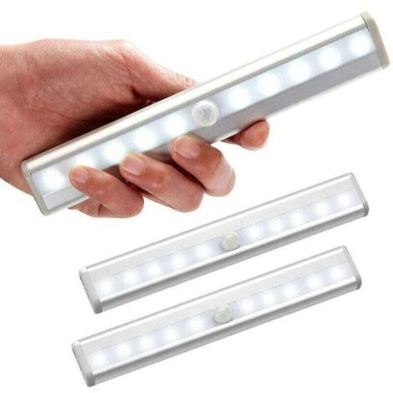 3er-set Led-bewegungsmelder-leuchten Für Den Innenbereich, 10-led-schranklicht, Kabellos, Batteriebetrieben Mit Magnetstreifen, Nachtlicht Für Kinder, Treppe, Flur