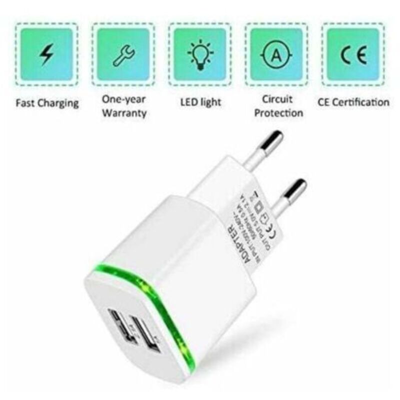Usb-netzteil Mit 2 Anschlüssen, 2er-pack 2,1a 5v Universalnetzteil Mit Led-anzeige, Ersatz Für Iphone 11 Xr X Xs Max 8 7 6 6s Plus 5s, Samsung Galaxy/note, Pad, Xiaomi-telefone