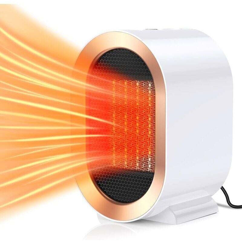 1200w Heizlüfter, Elektrische Heizung Mit 2 Modi, Tragbarer Ptc-keramik-heizlüfter, 3s-schnellheizung, Leise, Persönliche Heizung Für Büro Und Zuhause, Weiß