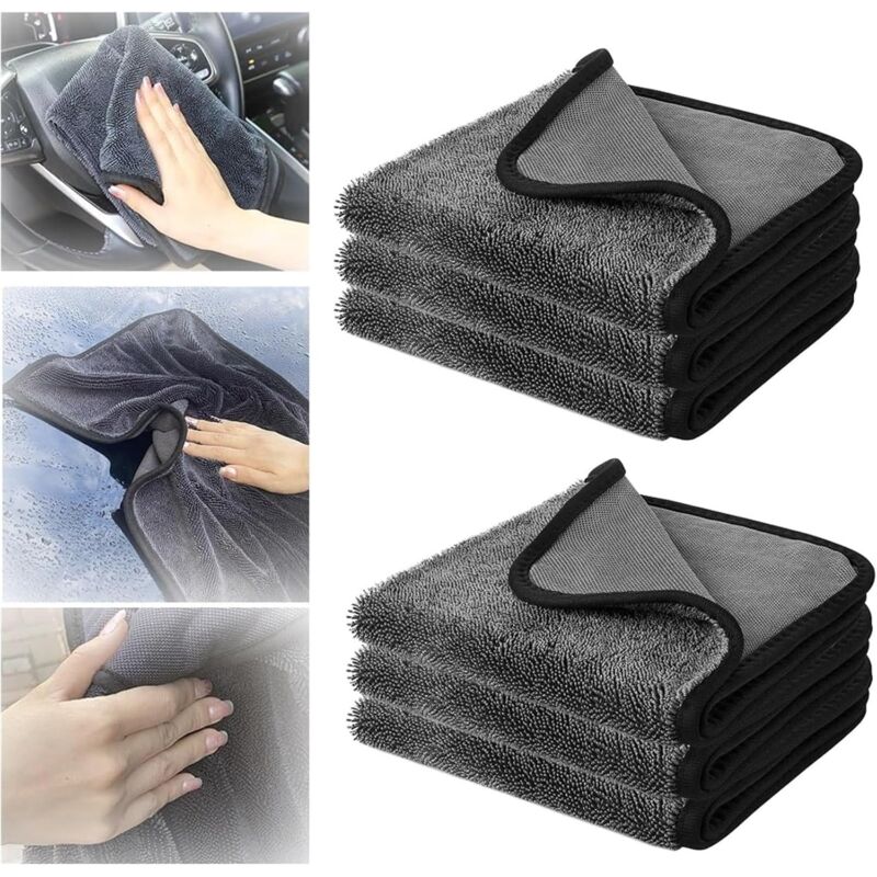 Chiffon Aus Mikrofaser Mit Gedrehten Fasern, Mikrofaser-reinigungstuch, Trockentuch Für Die Autowäsche, Magisches Reinigungstuch, Verdicktes, Super Saugfähiges Gewebe, Reinigungstücher (größe: 40x60)