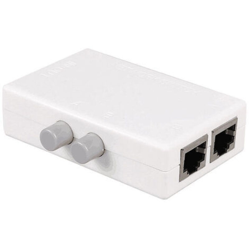 Rj45-switch-selektor-splitter, 2-port-netzwerk-switch-selektor-splitter-hub) 1-ausgang Oder 1-eingang 2-ausgänge 100 M T 2-wege Rj45 Ethernet-netzwerk Sinloon Drucktaste Metall Mini-switch-box