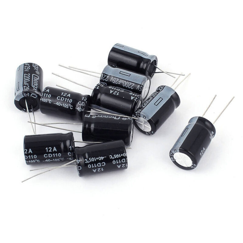 10 Elektrolytkondensatoren Aus Aluminium 25v 2200μf Axial 13x20mm Für Elektronische Schaltungen