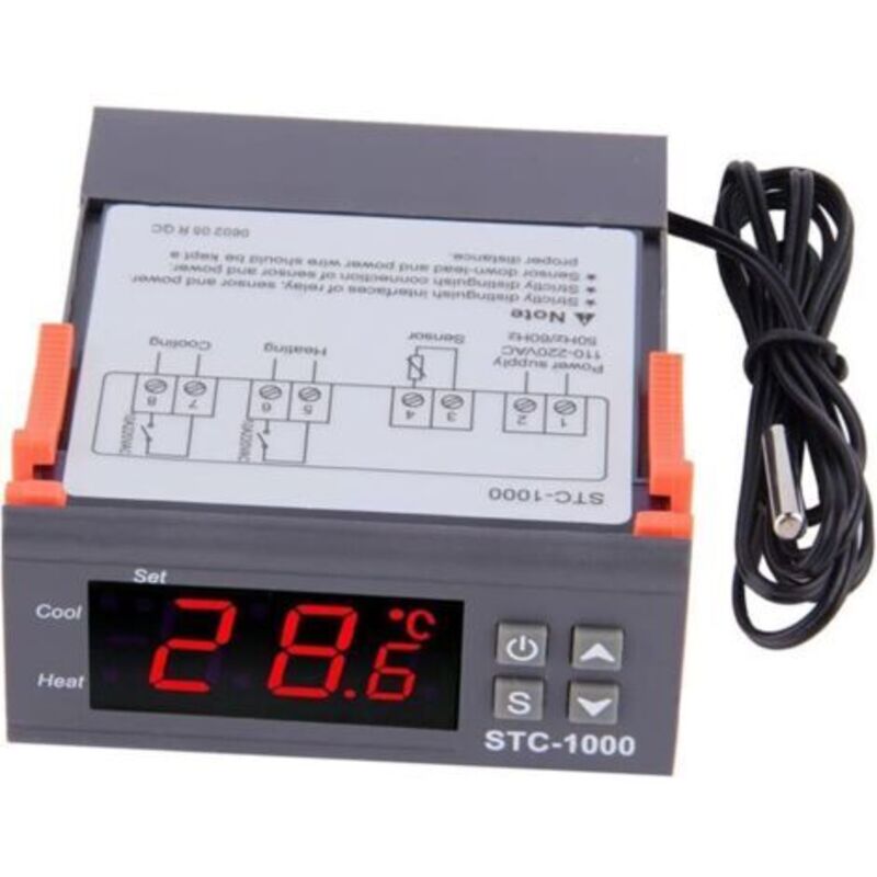 Ac-temperaturregler 110v-220v, Universeller Digitaler Thermostat Stc-1000 Mit Ntc-temperaturfühler, Heizung/kühlung, 75x85x34mm
