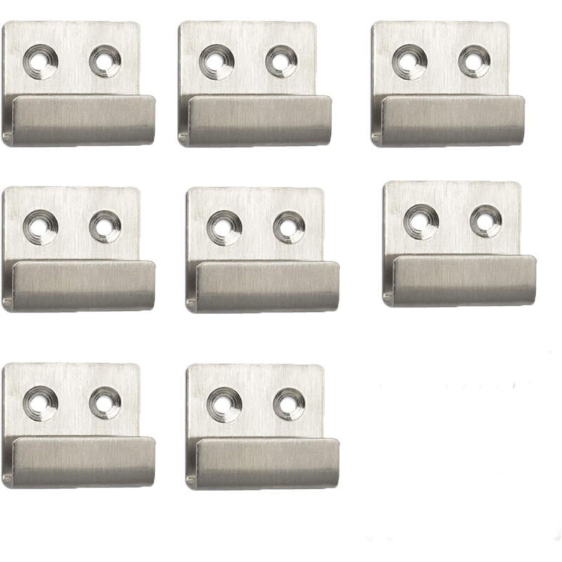 8-teiliger Robuster Wandhaken, U-förmiger Quadratischer Haken, Edelstahl-wandhaken, Für Badezimmer, Küche, Garage, Stabiler Haken, 42,5 X 3,5 Cm