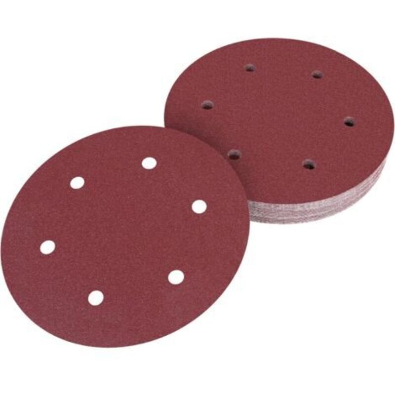 225mm Schleifscheibe 80er Körnung, 30 Stück Runde Schleifblätter, Schleifpapier Für Trockenschleifer Und Giraffenschleifer (6 Löcher)