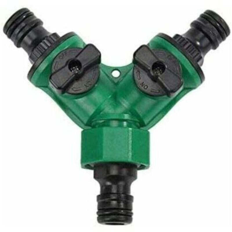 3/4" 2-wege-wasserhahnverteiler Für Gartenschläuche, Wasserverteiler Für Alle Wasserhähne, Universell, Einstellbar