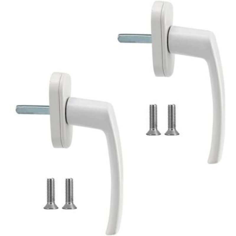 Fenstergriffe 2-teilig Aus Aluminiumlegierung, Massive Aluminiumgriffe, Weiße Aluminium-türgriffe, Kompatibel Mit Gängigen Fenstern Und Balkontüren