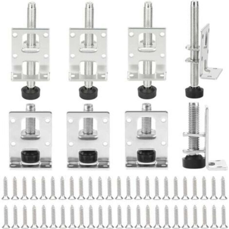 8-teiliges Set Verstellbare Möbelfüße, 55 Mm + 102 Mm Stahlfüße Höhenverstellbar, Tischbeine Schrankfüße Mit 48 Kleinen Schrauben, Verstellbare Tischfüße Für Möbel, Regale, Schränke