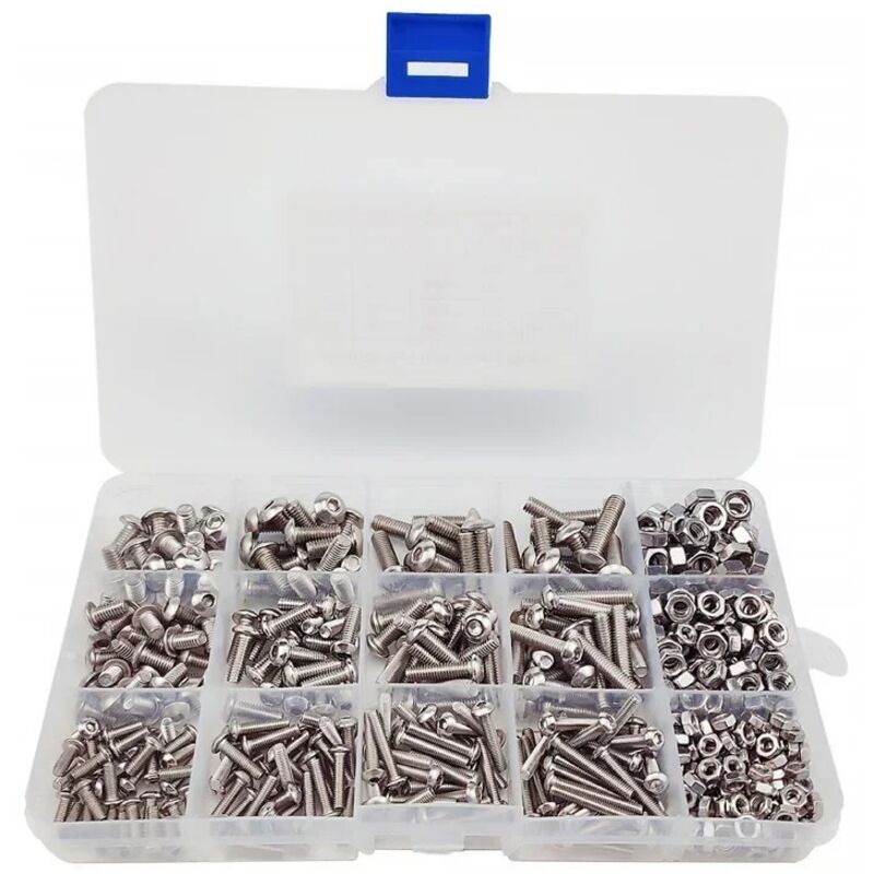 500-teiliges Set Aus Edelstahl 304 Schrauben Und Muttern M3 M4 M5 – Innensechskantschrauben – Aufbewahrungsbox