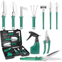 10-teiliges Gartenwerkzeug-set, Edelstahl-handwerkzeuge Mit Ergonomischem Griff: Spaten, Gartenschere, Rechen, Wassersprühflasche – Garten-geschenke Für Frauen Und Männer