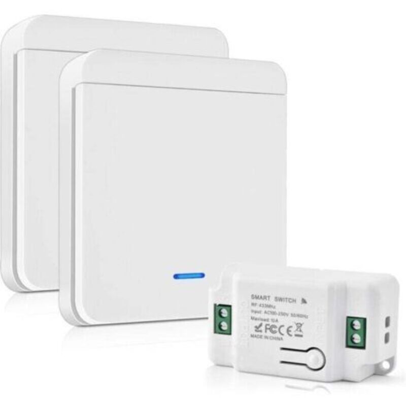 Funk-lichtschalter 10a 230v, Kabelloses Schalter-set Ohne Batterie, 200-2000w, Kabelloser Wechselschalter Ohne Verkabelung, Externer Funk-schalter