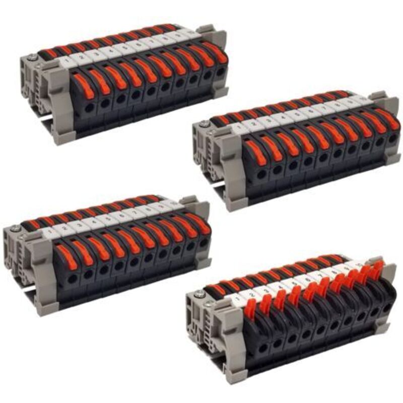 40 Stück Schnelle Elektrische Steckverbinder, Hutschienen-klemmenleisten, Elektrische Reihenklemmen Für Massive Und Flexible Drähte, 0,08-4 Mm² Kompakte Klemmleiste (4)-inhhub