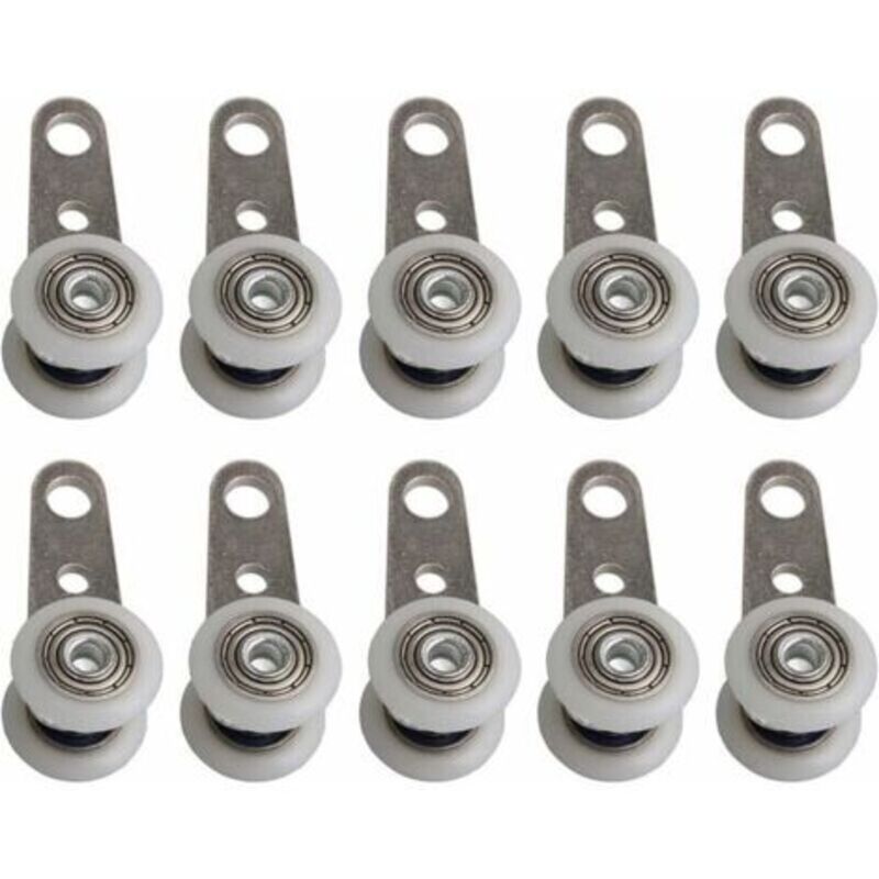 10er-pack Rollen Für Schiebetüren Oder Glastüren - Aus Metall Und Kunststoff - 4,5 X 1,9 Cm