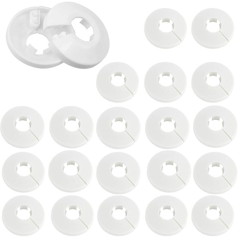 Satz Von 30 Weißen Kunststoff-rohrverkleidungen – Durchmesser 16 Mm Für 15-mm-rohre – Ästhetische Lösung Zum Verdecken Von Heizkörperrohren