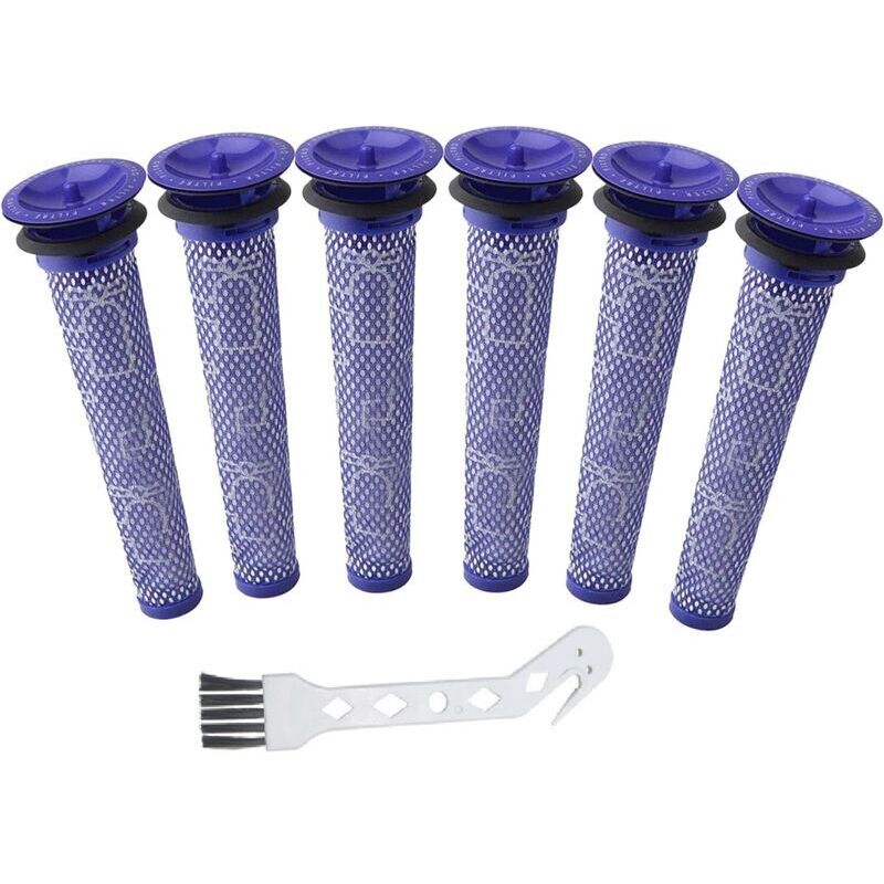 6er-pack Ersatz-pre-filter Für Dyson Staubsauger Dc58, Dc59, V6, V7, V8 – Inklusive Bürste – Waschbar Und Wiederverwendbar - 965661-01