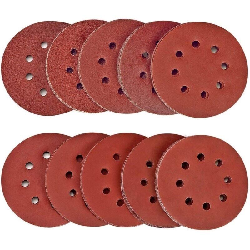60 Stück Schleifscheiben 125 Mm, Körnung 120, Schleifpapier-scheiben Mit 8 Löchern, Ideal Zum Schleifen/polieren