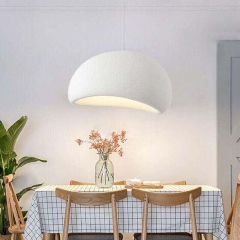 Moderne Japanische Wabi-sabi Hängeleuchte, Weiß, E27, Lampenschirm Aus Kunststein, Kreativer Stil, Für Restaurant, Bar, Wohnzimmer, Café (40 Cm)