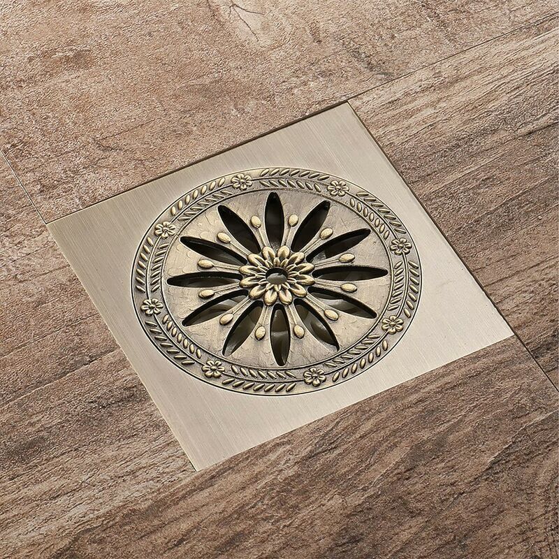 Quadratischer Duschablauf Aus Messing – Geruchsverschluss-gitter 10 X 10 Cm – Effektiver Abfluss Für Badezimmer, Küche, Garage Und Keller