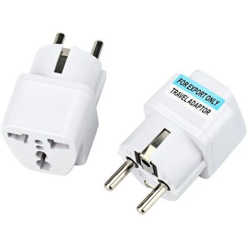 2x Universalnetzadapter Us/uk/china Nach Europa (eu) / Frankreich (fr) Steckdose Mit Erdung, Ce- Und Rohs-normen, 16a, Weiß, Kompatibel Mit Clarisonic Mia2, Philips, Oral-b, Samsung