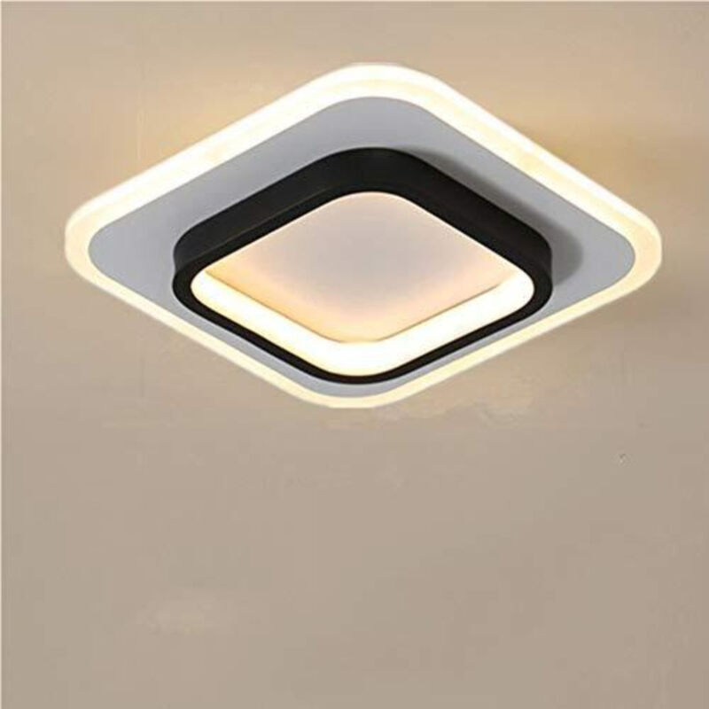 Quadratische Led-deckenleuchte 20w – Dreifarbige Lichtquelle – Metall – Für Badezimmer, Wohnzimmer, Schlafzimmer, Küche