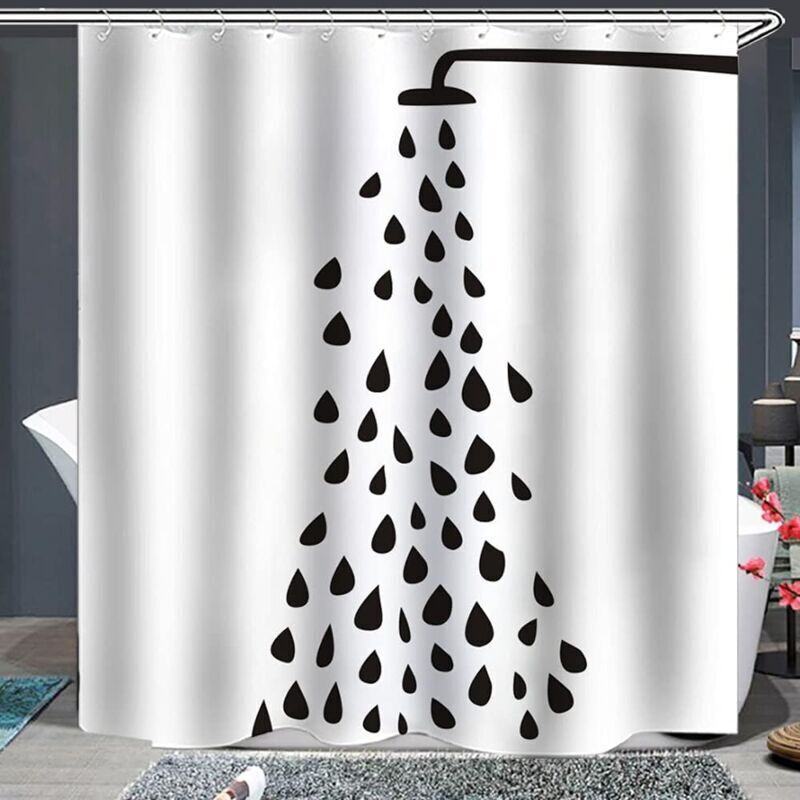 Duschvorhang Aus Stoff 180 X 180 Cm – Wasserdicht Und Schimmelresistent – Einfache Installation Mit Rostfreien Ringen