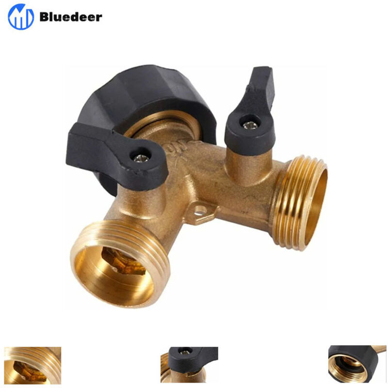 Doppelter Wasserhahn, Waschmaschinenverteiler, Y-stück Anschluss Für Gartenschlauch, 2-wege Für 3/4" Versorgungsschläuche, Robuster Doppelter Außenwasserhahn Aus Messing