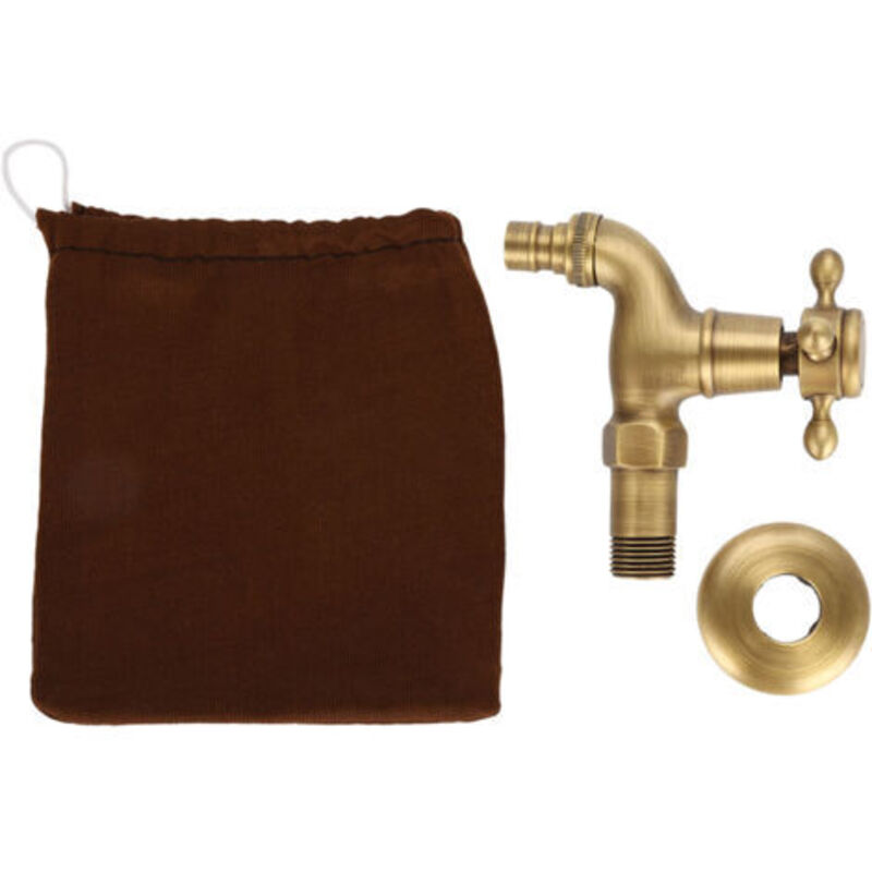 Vintage-wasserhahn Aus Massivem Messing Mit Einhebelgriff Für Waschmaschinen, Wandmontierter Wasserhahn (kurz)