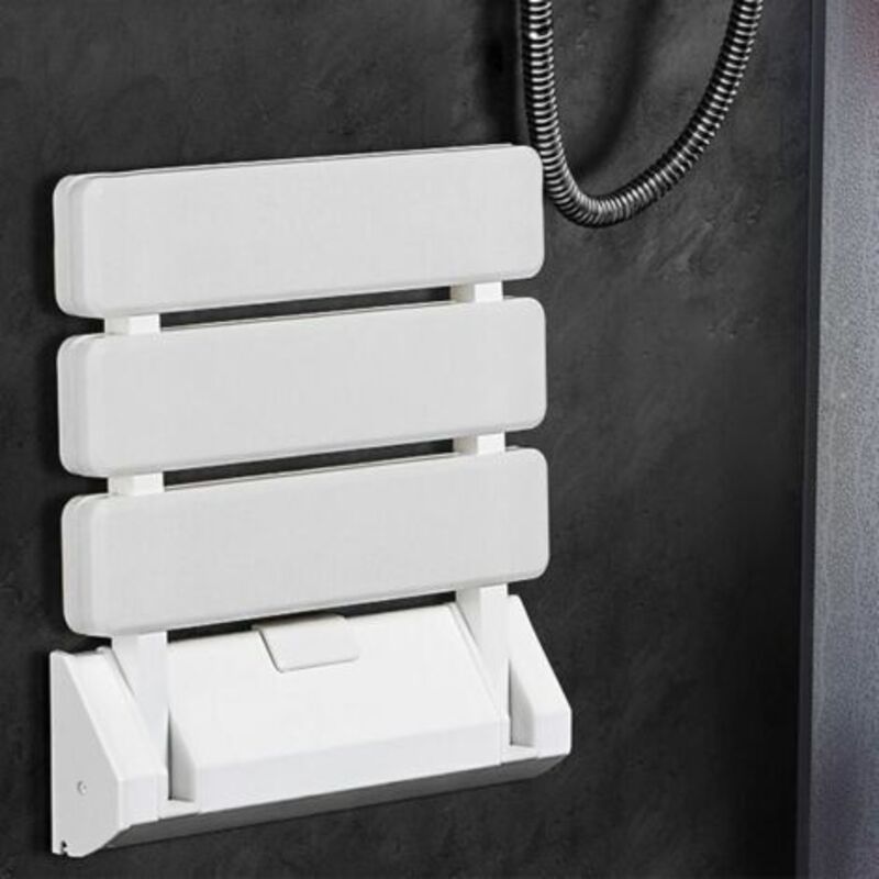 Klappbarer Duschsitz Für Die Wand – Tragfähigkeit 130 Kg – Materialien: Abs Und Aluminium – Platzsparende Wandmontage