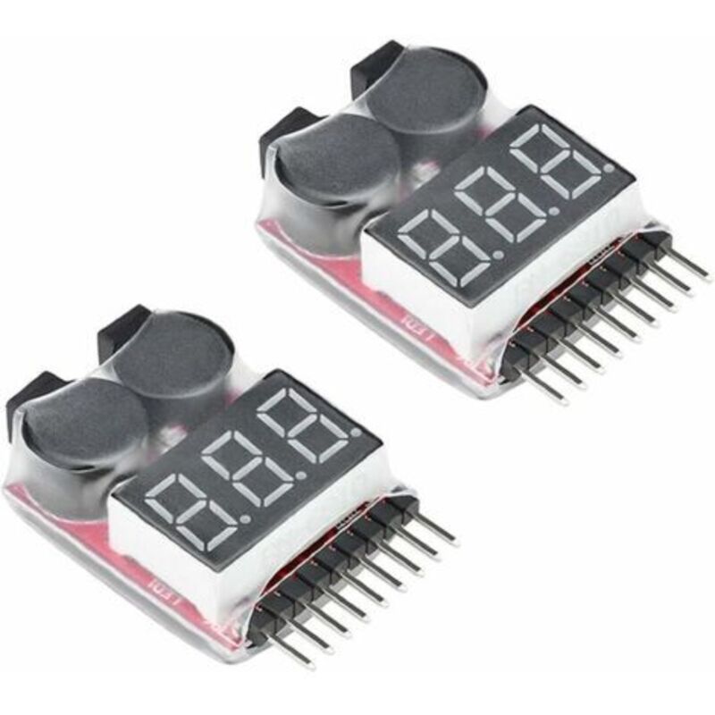 Rc 1-8s Lipo Batterietester Monitor Niedrigspannungsalarm Spannungsprüfer Mit Led-anzeige Für Lipo Life Limn Batterie Li-ion (2 Stück)
