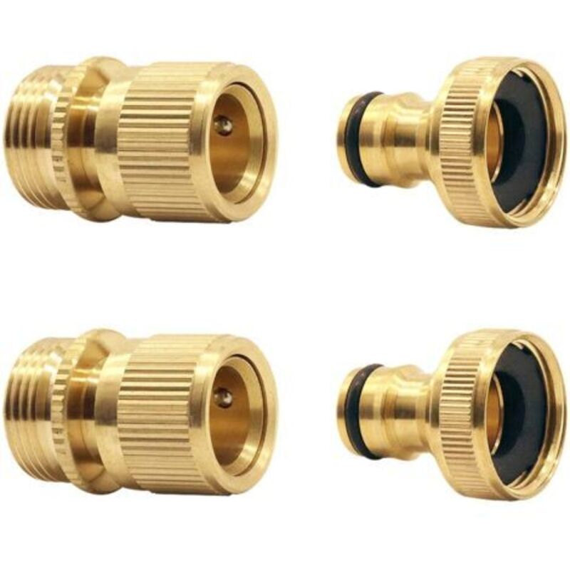 Gartenschlauchanschluss, Gartenschlauchadapter Von Männlich Auf Weiblich Für Wasserhahn Und Strahlrohr (2 Sets)
