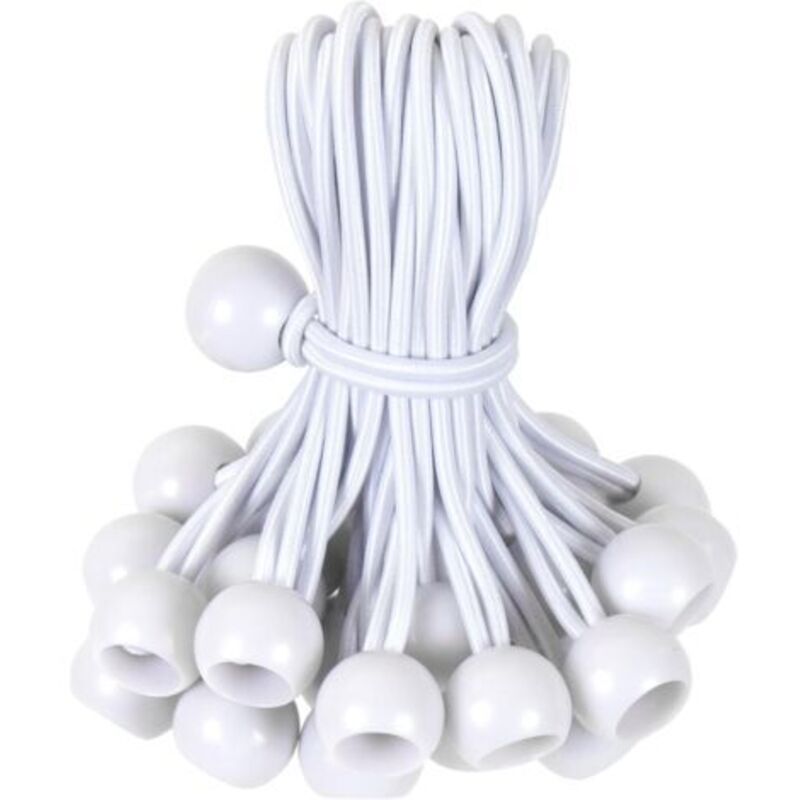 4-zoll-ball-gummizug, Robustes Weißes Ball-gummiband Zum Verzurren Für Außenzelte, Zelte, Ladung, Unterstände, Pavillons, Uv-beständig (30 Stück)-inh
