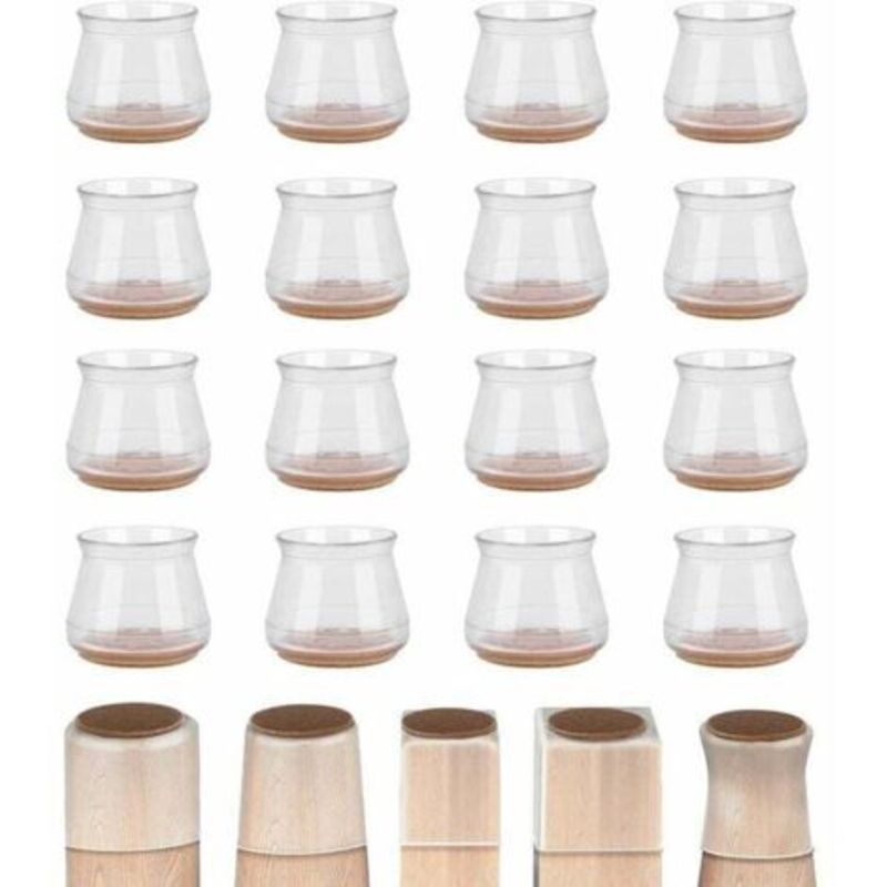 Set Aus 16 Bodenschonern Für Stuhlbeine, Möbelgleiter Für Hartholzböden, Silikon (18-25 Mm).