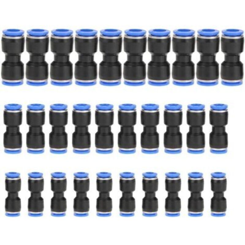 30 Stück Pneumatische Gerade-steckverbinder, Schnellverschluss-kunststoffbefestigungen Für 6 Mm, 8 Mm Und 10 Mm Schläuche