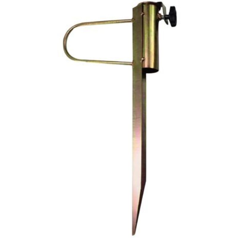 Metallfuß Für Sonnenschirmstange Mit 32 Bis 38 Mm Durchmesser – Verankerung In Sand Und Gras – Einfache Installation Ohne Werkzeug – Länge 42,5 Cm