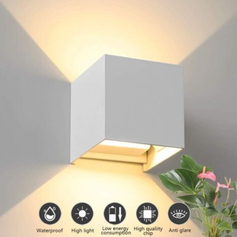 Außenleuchte Led-wandleuchte Für Innen- Und Außenbereich 12 W Moderne Aluminium-wandleuchte Mit Einstellbarem Abstrahlwinkel Wasserdichte Up-down-wandbeleuchtung Weiße Wandleuchte