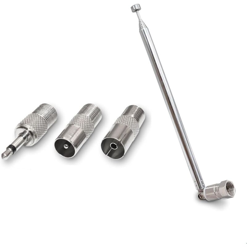 1 Teleskopische Antenne Mit 7 Segmenten - Tragbare Ersatz-fm-antenne - Für Radio, Tv, Dab Fm/am - Fm-radioantenne