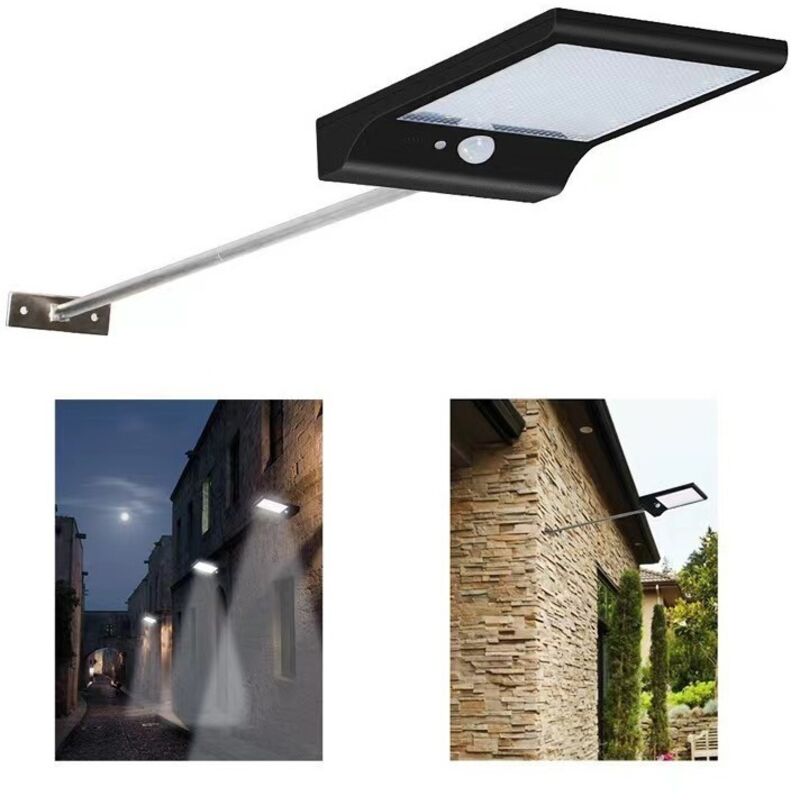 48-led-solar-außenleuchte Mit Bewegungsmelder – Dimmbares Licht, 450 Lumen – Wasserdicht Ip65