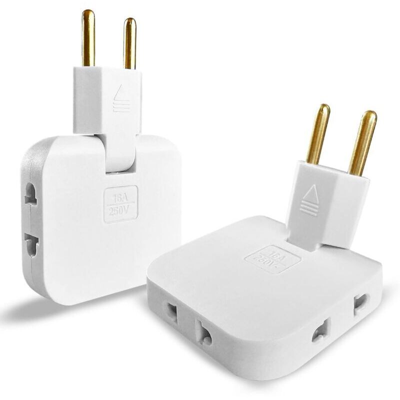 2x Flache Mehrfachsteckdose Für Hinter Möbeln, Mit 3 Steckdosen, Flache Steckdose Mit 180º Schwenkbarer Verbindung, Mehrfachsteckdose 16a/250v, Extra Flache Mehrfachsteckdose