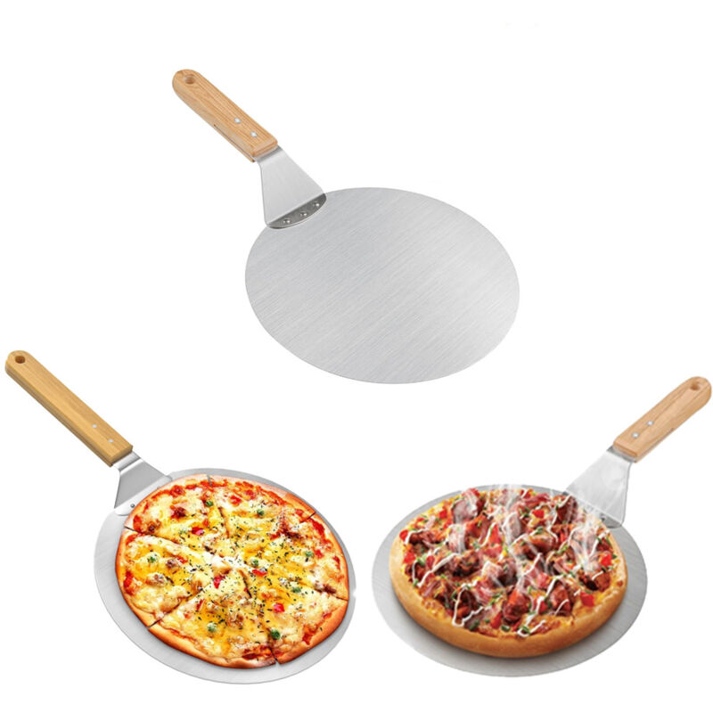 3er-set Pizzaschieber Aus Edelstahl Mit Holzgriff, Pizzaschieber Für Pizzastein, Brotschieber, Kuchenschieber, Pizzaschieber (10 Zoll)
