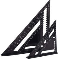 Equerre Tischler Multifunktions 18cm Und 30cm, Metall Aluminium Dreieck Lineal Winkel Anschlag Führung Winkelmesser 45 90 Grad/werkzeug Zimmermann/werkzeug Zum Anzeichnen Und Führen Der Holzbearbeitun