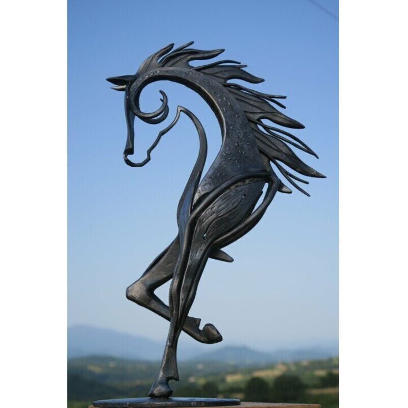 Metallpferdestatue Skulptur Haus Gartenornament Figur Dekoration Kunst Handwerk Geschenk, 2013,56 Cm