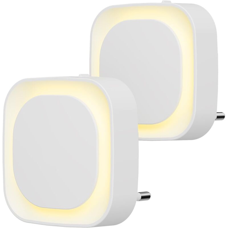 2 Stück Automatische Led-nachtlichter, Dämmerungssensor-nachtlampe, 3-stufig Dimmbares Kinder-nachtlicht Mit Stecker, Für Flur, Küche, Badezimmer, Warmweiß