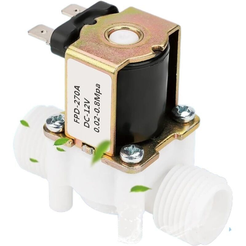 12v Magnetventil G1/2 & 3/4, Elektrisches Kunststoff-wasserventil, Normal Geschlossenes (nc) Einlass-solenoidventil Für Die Wasserverteilung
