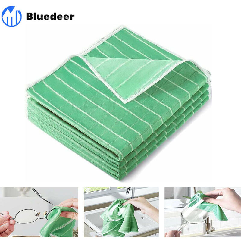 4 Bambus-chiffon-mikrofasertücher Für Fenster, Spiegel, Fliesen, Karosserie, Glasreinigung, Haushalt Und Badezimmer